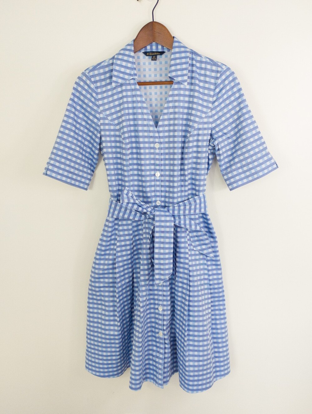 Brooks Brothers Gingham Print Button Down Shirt Dress Size 6P